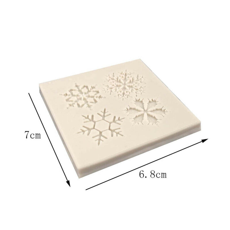 1 Set/4pcs Lovely Snowflake Liquid Silicone Fondant Mould Cake Mold DIY Candy