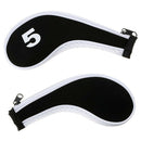 Number Print Golf Club Irons Covers Zippered Driver Head Cover with Long Ne