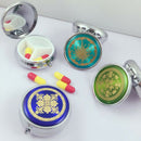 Metal folding pill case medicine organizer box travel makeup storage containe BX
