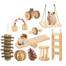 10 Pcs Set Hamster Chew Toys Natural Wooden Gerbils Rats Chinchillas Toys A