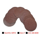 100Pcs 3'' 75mm Mixed Sander Sanding Discs 80-3000 Grit Pads Hook Loop Sandpaper
