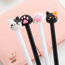 4Pcs Korean Stationery Cute Cat Rollerball Pen/Gel Black Ink Pens SchoolSupply3c