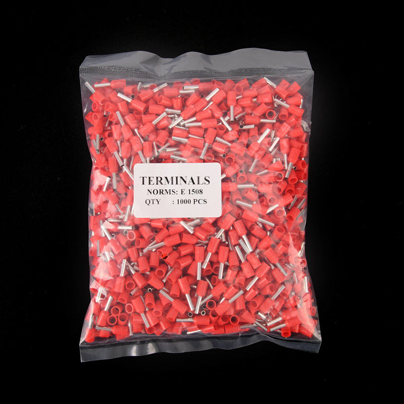 uxcell 1000 Pcs 16 AWG 1.5mm2 Insulated Cord End Wire Ferrules Terminal VE150 Fh