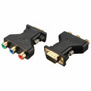 3 RCA RGB Video Female To HD 15-Pin VGA Component Video Jack Adapter Plug -Q