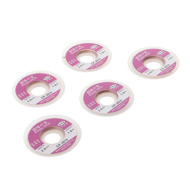 5 Pack BGA Desoldering Soldering Tin Remover Braided Copper Wire 1 M Spool