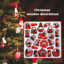 24pcs/box DIY Painted Christmas Tree Pendants Hanging Ornaments Kids Toys A