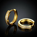 Round Crystal Heart Hoop Ear Stud Earrings 2 Pairs Women Wedding Bridal DIQ
