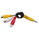 3.5MM A/V JACK TO 3-RCA AUDIO VIDEO CONNECTOR CABLE AUX ADAPTER TV CORD 19CM