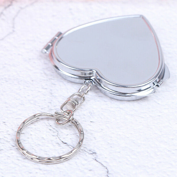 Nww Metal Folding Mirror Key Ring Keychain Portable Compact  Cosme Kd JCA Bj