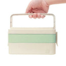 1X(Wheat Straw Bento Box Student Multi-Layer Portable Food Container Lunch