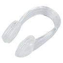 Clear Wht Silicone Earplug + Nose Clip Set for Swimming K9X9