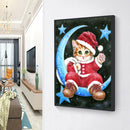 Full Round Drill Rhinestone Picture DIY Xmas Cat Art Moon Diamond Painting