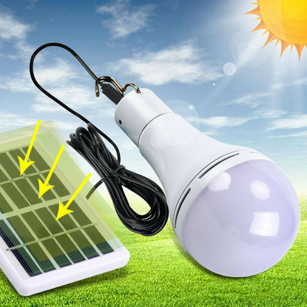 2 Pieces Solar Power Light Bulb Camping Tent Lamp LED Hiking Fishing Outage