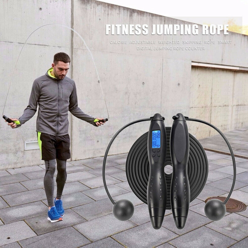 Digital Counting Jump Rope w/ Calories Counter Timer Cordless Skipping Rope