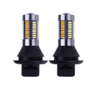 2 Pieces Led Two-Color Car Drl Turn Signal 12V 66Smd 4014 White To Yellow W
