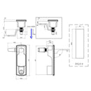 Stainless Steel Compression Latch Replacement with Keys Flush Lever Lock