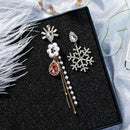 Korean Version Of The Exaggerated Asymmetrical Snowflake Earrings Long Drop R9N6