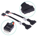 USB 3.0 20-Pin Motherboard Header Female To USB 2.0 9-Pin Male Adapter Ca %o