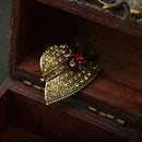 2 Pieces. Women's Fashion Brooch Hat-shaped With Red Crystal Embellishment