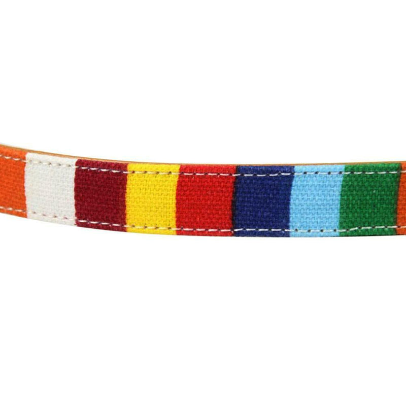 Pet Adjustable Collar Buckle Neck Leather Colorful Rainbow  S