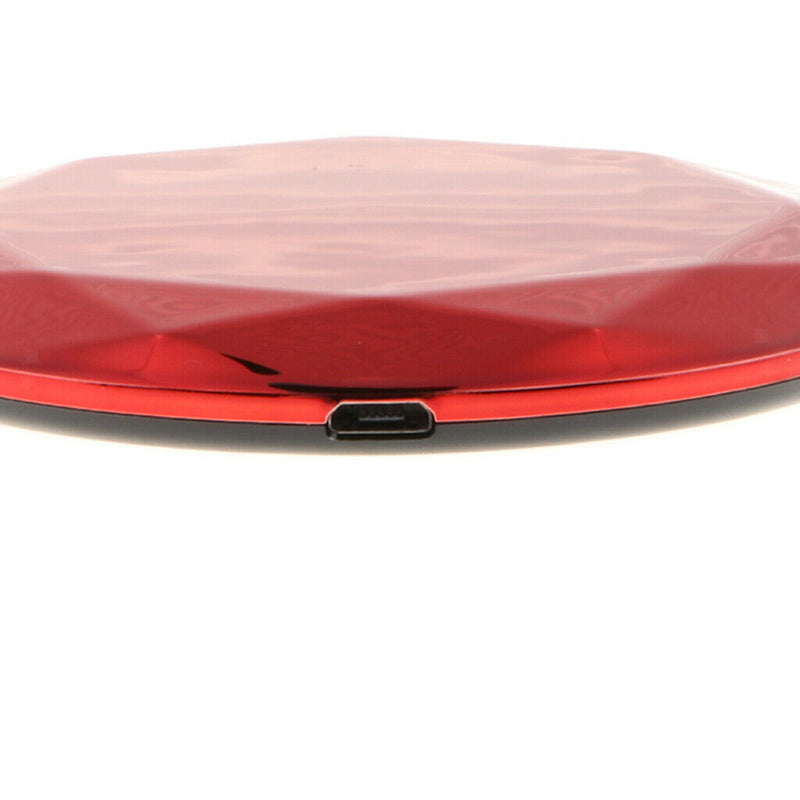 Qi Wireless 10W Charger Pad Polyhedral Angle Vacuum Plating Fast Charging Red