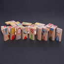 28pcs/Set Dominoes Wooden Puzzle Cartoon Montessori Educational Baby Toys