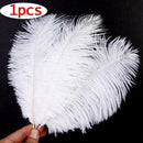 1Pcs DIY White Natural Ostrich Feathers Decoration Wedding Party Decor New R4S7