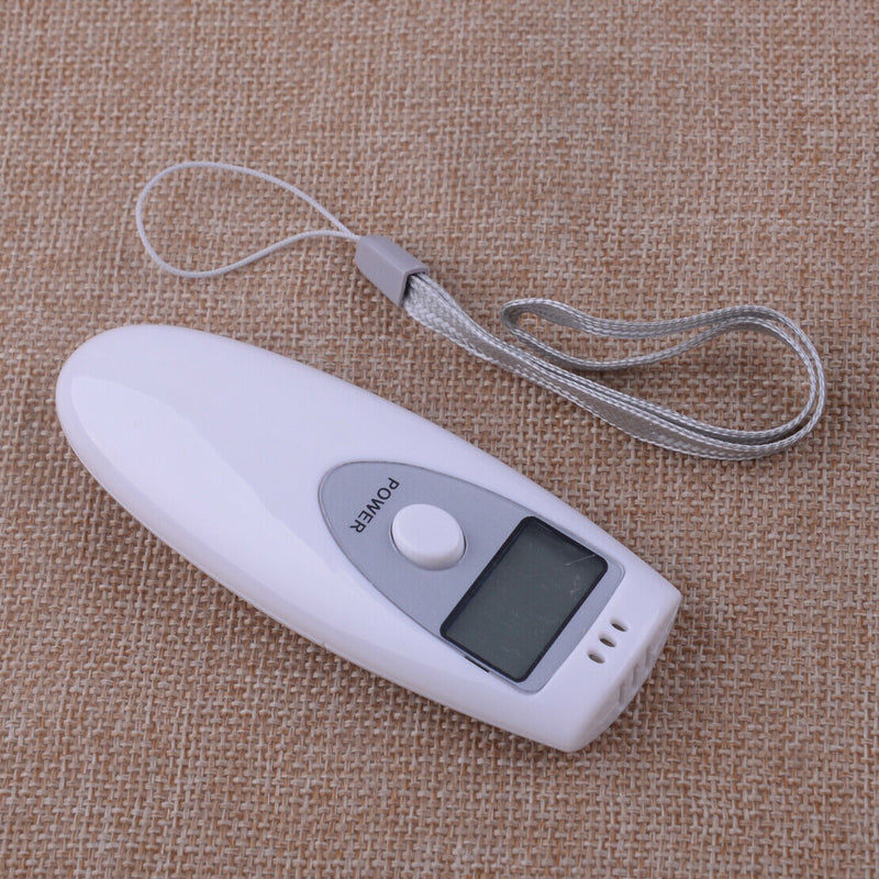 White Portable Breathalyzer Alcohol Tester Digital Breath Tester w/ LCD Display