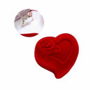 Velvet Jewelry Earring Ring Display Storage Heart Shaped Organizer Gift Cas S0R4