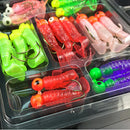 17Pcs Soft Fishing Lures Lead Jig Head Hook Grub Worm Artificial Bait Lure  B2T8