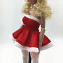 1/6 Woman Christmas Hairpin Dress Sos T-ba & Bag for 12'' Action Figures