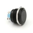 1PC 22mm waterproof black momentary metal flat top push button switch   Z