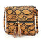 Fashion Serpentine Messenger Bag Women PU Leather Shoulder Handbag (Yellow) A