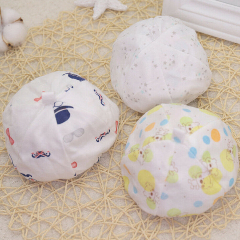 2pcs Cartoon Pattern Baby Hats Soft Comfortable Cotton Elastic Infant HatJ!c