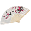 1pcs Delicate Plum blossom Blossom Design Silk Folding Fan Q4E8