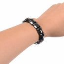 2PCS X Fashion Black Magnetic Hematite Healing Mens Womens Loose Beads Bracelet