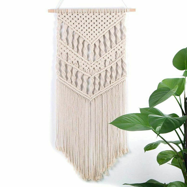 Macrame Woven Wall Hanging - Boho Chic Bohemian Room Geometric Art Decor -  G4S4