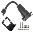 3X(7 Way Round Trailer Connector To 4 Way Flat Truck Reverse Plug with Moun