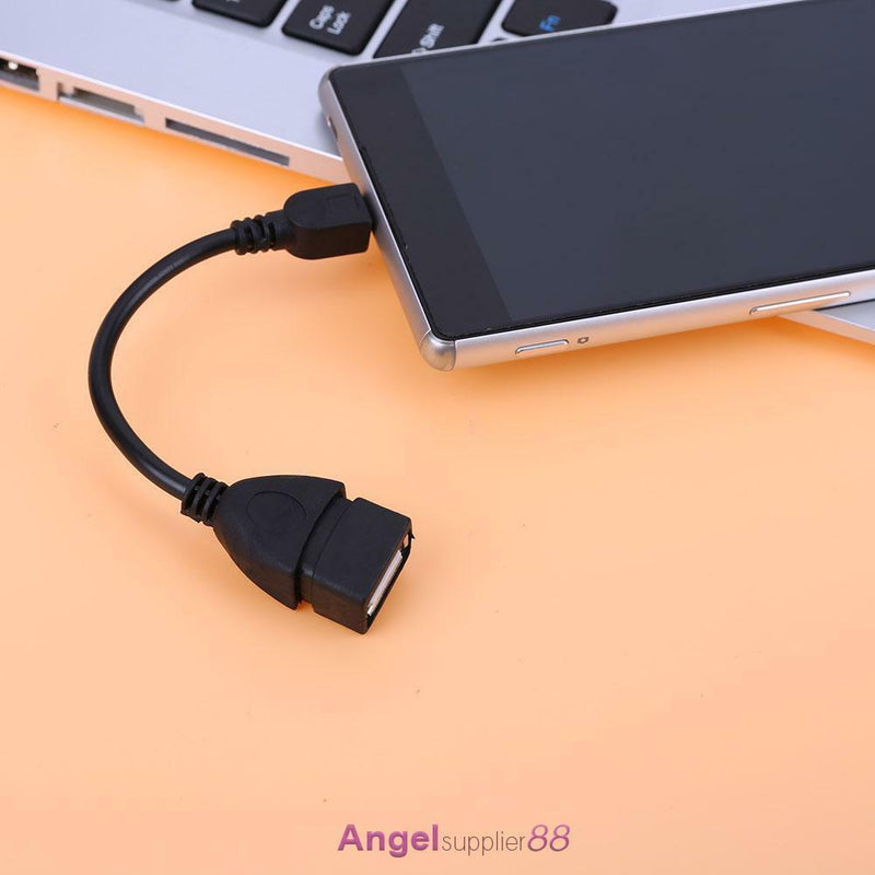 Micro USB OTG Female to Male Adapter Cable for Android Phone (Black)