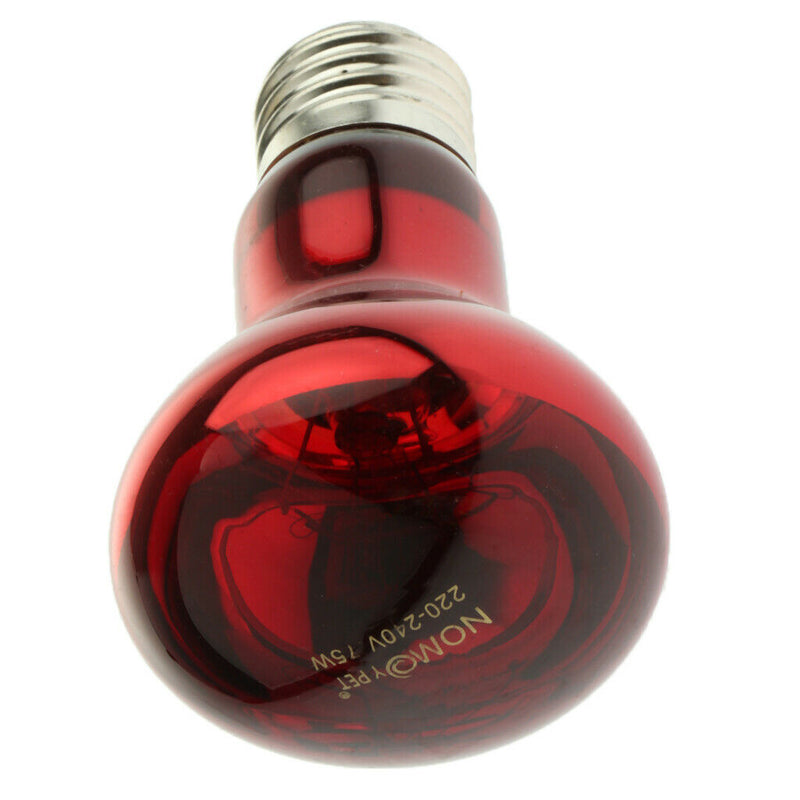 Glass Pet Heating Infrared Lamp Winter Heat Emitter Lamp Bulb E27 Red 75W