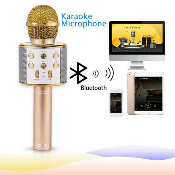 Handheld Bluetooth Wireless Karaoke microphone Phone Player MIC Speaker Rec