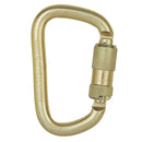 45KN Carabiner Clip Hook Steel D-Ring Screw Lock Rock Climbing Golden