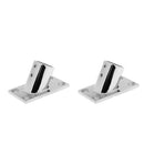 2x Hand Rail Fitting 60 Degree 1" Square Base - Marine 316 Stainless Steel