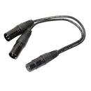 2 Pack of 3 Pin XLR Splitter Cable, Female to 2 Male XLR Y Cable - 1Ft