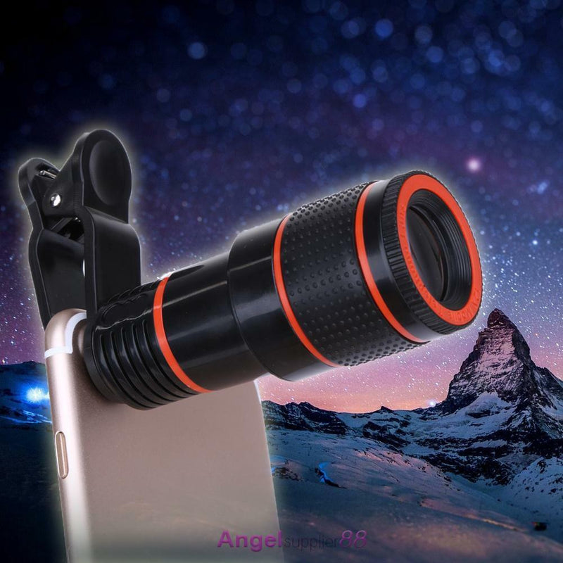 Clip-on 12x Optical Zoom HD Binocle Telescope Camera Lens For Mobile Cell Phone