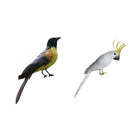 Pair Artificial Realistic Woodland Birds Garden Weding Party Home Decor