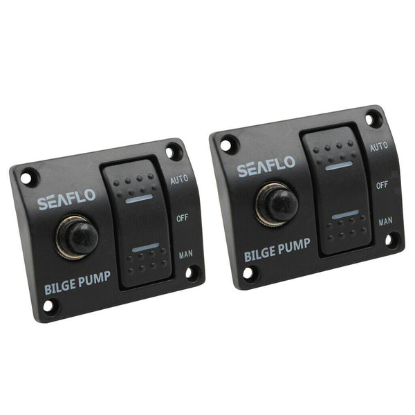 2pcs SEAFLO 3-Way Bilge Pump Switch Panel Automatic/Manual w/ Built-in fuse
