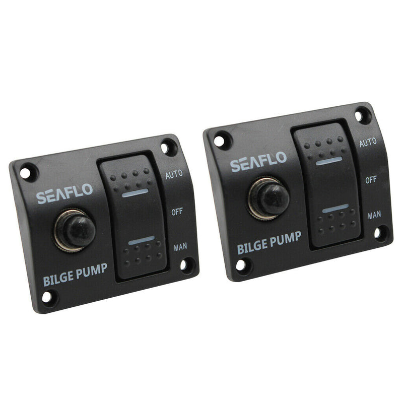 2pcs SEAFLO 3-Way Bilge Pump Switch Panel Automatic/Manual w/ Built-in fuse