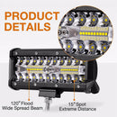 7 inch 120W 40LED Work Light Bar Flood Spot Beam Offroad SUV Driving Fog Light Z