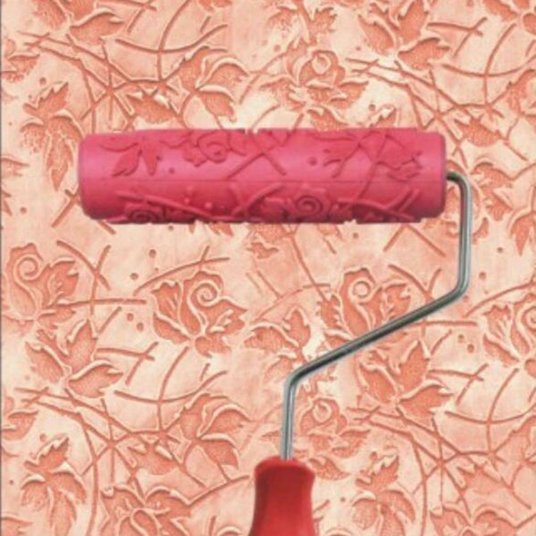 7inch Flowers Pattern Paint Rubber Roller for Home Shop Wall Creative Decor